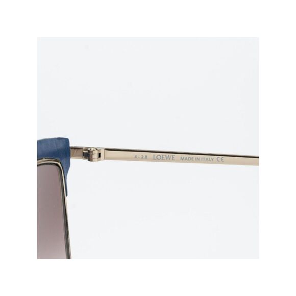 Loewe Women Sunglasses Gold Blue Leather Brown Gradient Square LW40006U 33G main image 8